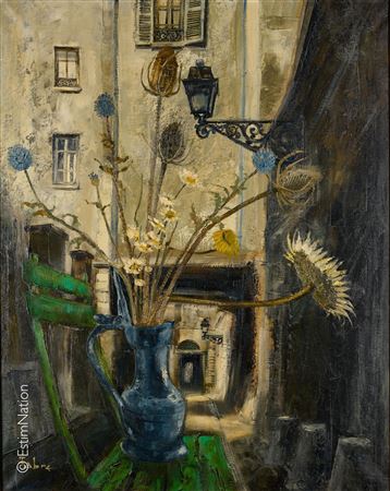 Flowering vase in a Parisian alleyway by Gilles Fabre - Auction record, sale price, and art valuation. Compare with similar artists and explore comparable artworks.