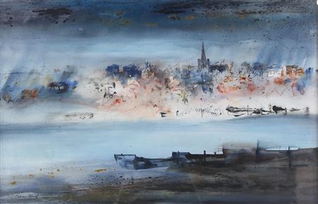 Landscape with river and cathedral to background by Colin Kent - Auction record, sale price, and art valuation. Compare with similar artists and explore comparable artworks.