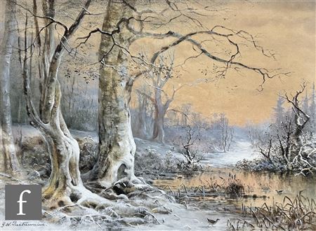 A winter landscape by William Wells Quatremaine - Auction record, sale price, and art valuation. Compare with similar artists and explore comparable artworks.