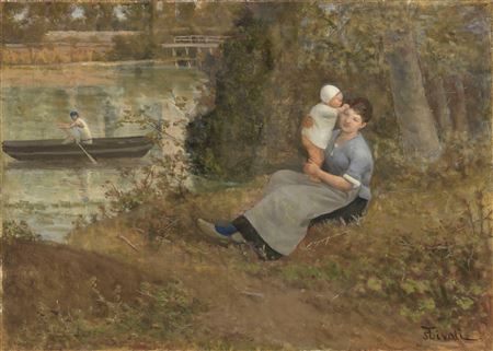 Maternità. Sulla Senna by Serafino Tivoli - Auction record, sale price, and art valuation. Compare with similar artists and explore comparable artworks.