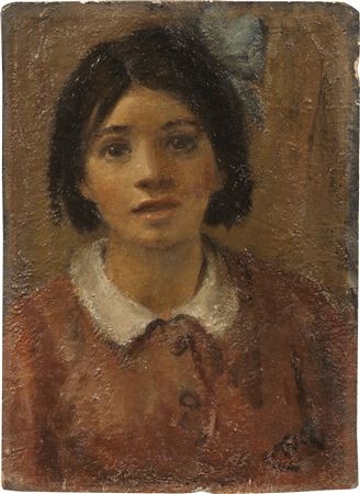 Ritratto di fanciulla con fiocco azzurro