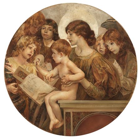 Madonna degli Angeli (Magnificat), (1895) by Giulio Aristide Sartorio - Auction record, sale price, and art valuation. Compare with similar artists and explore comparable artworks.