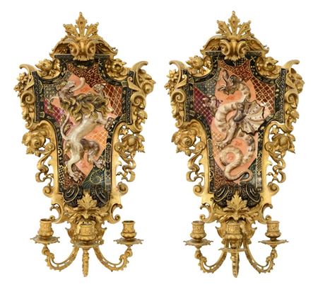 Pair of Three-Light Sconces