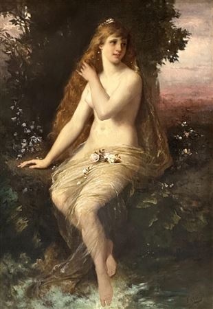 Seated Female Nude In A Landscape