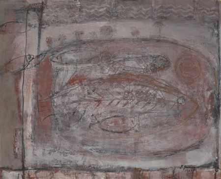Sample artwork by Leyla Gamsiz (1921 - 2010), known for oriental painting, western influences, abstract creations - View similar artists and auction records