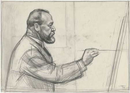 Ferdinand Hodler at the easel