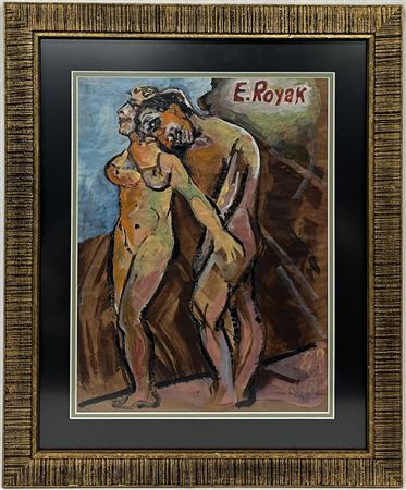 Nude Woman & Man Embracing Each Other