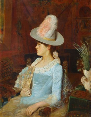 Portrait of an American Woman, 1886 by Louis Grenet - Auction record, sale price, and art valuation. Compare with similar artists and explore comparable artworks.