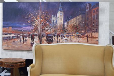 London street scene at dusk by Hendersen Cisz - Auction record, sale price, and art valuation. Compare with similar artists and explore comparable artworks.