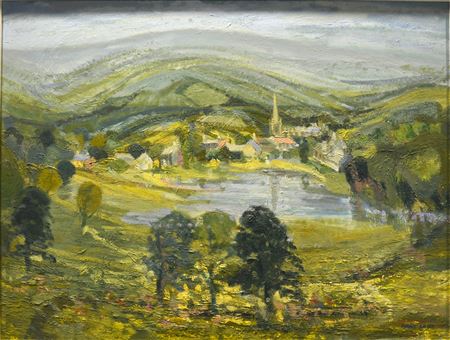 FELL, LAKE AND VILLAGE LANDSCAPE