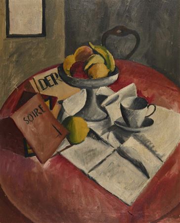Compotier and Newspaper on the Table, 1916 by Henry Wabel - Auction record, sale price, and art valuation. Compare with similar artists and explore comparable artworks.