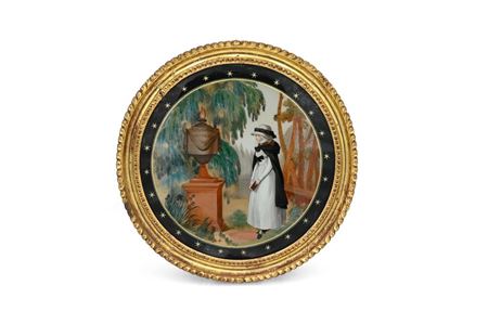 Pair Of Chinese Export Reverse Glass Painting