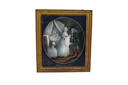 The First Pledge of Love, the birth of a child (reverse glass painting)