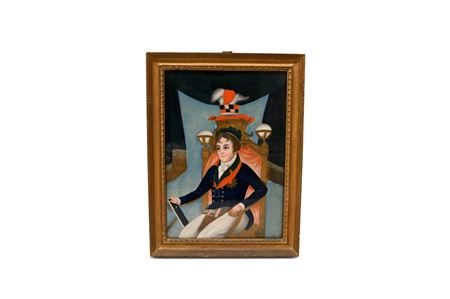 Portrait of a Young Napoleon Bonaparte (Reverse Glass Painting)