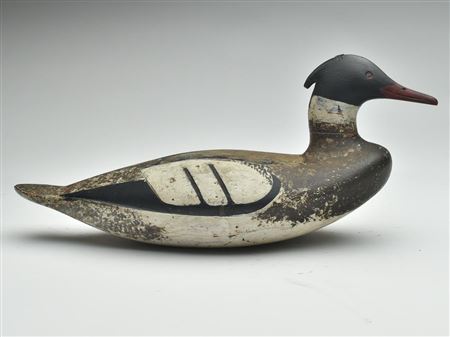 Rare hollow carved merganser drake