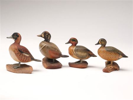 Group of four miniature ducks