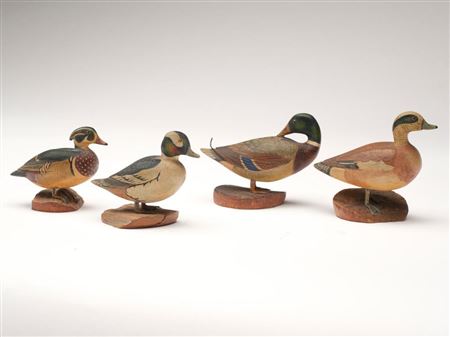 Group of four miniature ducks