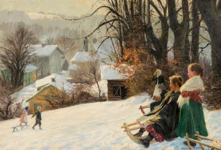 On a sledge a sunny Day 1911
