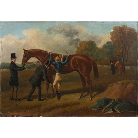 Untitled (Jockey Mounting Race Horse), 1851
