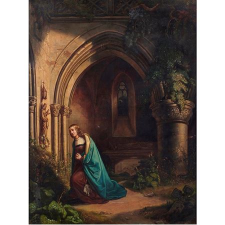 Prayer in Church Courtyard