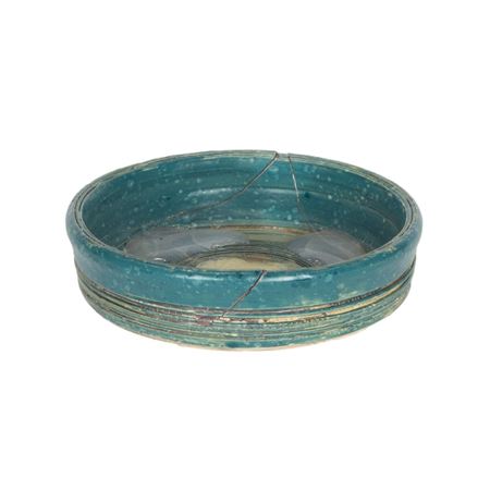 POTTERY DISH WITH POOLED GLAZE