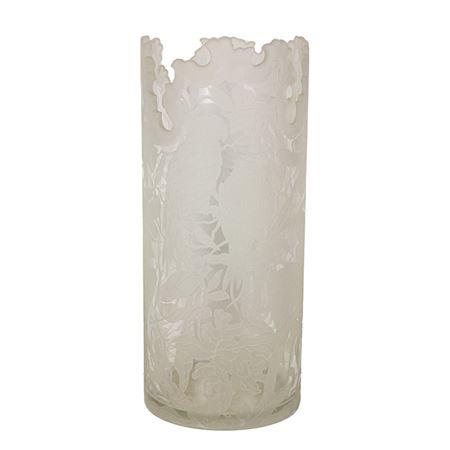 ENGRAVED GLASS VASE