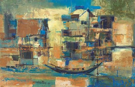 Kelong On Water, 1964 by Long Thien Shih - Auction record, sale price, and art valuation. Compare with similar artists and explore comparable artworks.