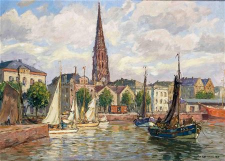 Bremerhaven Old Port. 1951