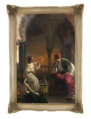 Scheherazade telling a story. 1902 by Kazimierz Alchimowicz - Auction record, sale price, and art valuation. Compare with similar artists and explore comparable artworks.