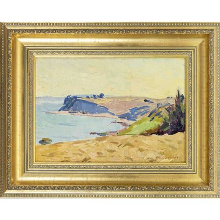 Impressionistic coastal scene