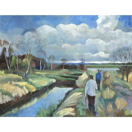 North German landscape with figure staffag by Heiner Palinkas - Auction record, sale price, and art valuation. Compare with similar artists and explore comparable artworks.