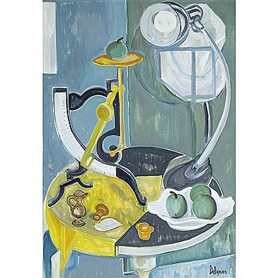 Large still life with letter scales