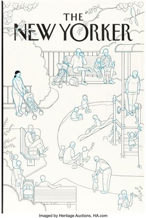 Chris Ware The New Yorker Cover Original Art dated 5-7-2012 (New Yorker, 2012)