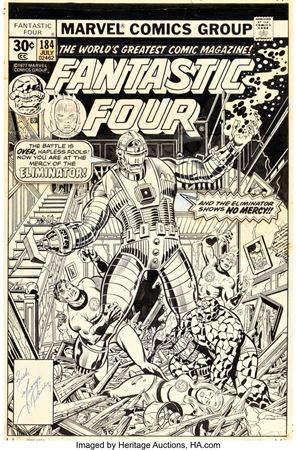 George Pérez and Joe Sinnott Fantastic Four #184 Cover Original Art (Marvel, 1977)