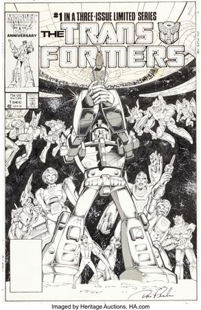 Don Perlin, Ian Akin, and Brian Garvey Transformers: The Movie #1 Cover Original Art (Marvel, 1986)