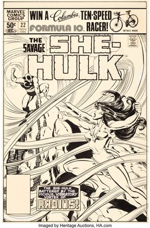 Mike Vosburg and Al Milgrom The Savage She-Hulk #22 Cover Original Art (Marvel, 1981)