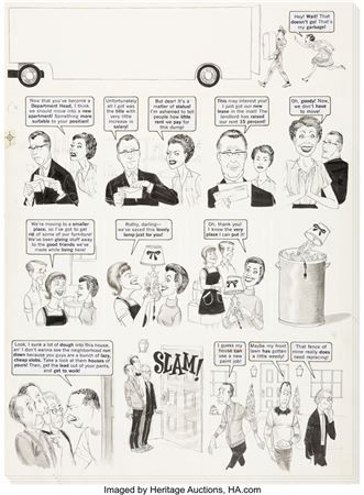 Dave Berg MAD #99 Complete 4-Page Story "The Lighter Side of Moving" Original Art (EC, 1965)