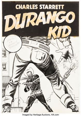 Joe Certa Charles Starrett as the Durango Kid #14 Cover Original Art (Magazine Enterprises, 1951)