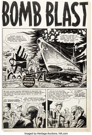 Manny Stallman Journey into Unknown Worlds #33 Complete 4-Page Story Original Art (Marvel, 1955)