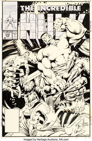 Dale Keown and Bob McLeod The Incredible Hulk #370 Cover Original Art (Marvel, 1990)
