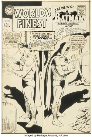 Curt Swan and George Klein World's Finest Comics #171 Superman/Batman Cover Original Art (DC, 1967) by Curt (Curtis) Swan - Auction record, sale price, and art valuation. Compare with similar artists and explore comparable artworks.