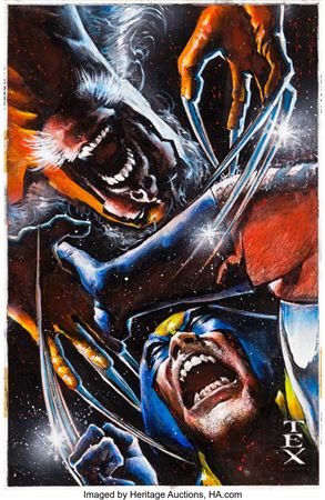 Mark Texeira Sabretooth #3 Cover Painting Wolverine Original Art (Marvel, 1993)