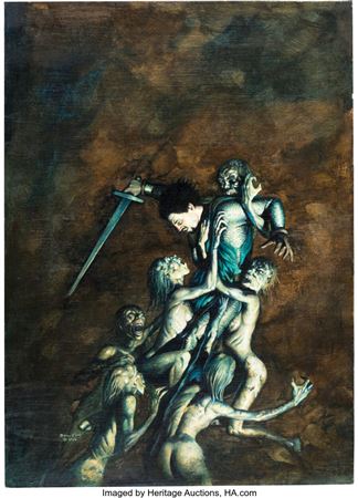 John Bolton Black Dragon #2 Cover Painting Original Art (Marvel/Epic, 1985)