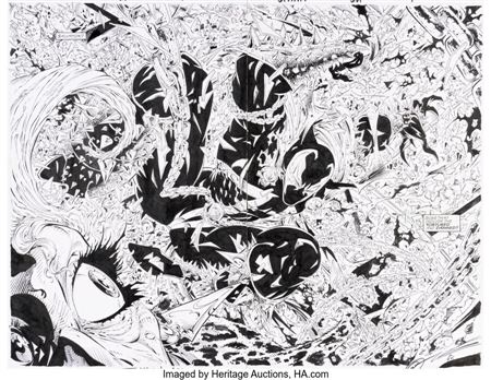 Greg Capullo and Todd McFarlane Spawn #32 Double Splash Page 6-7 Original Art (Image, 1992)