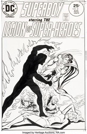 Mike Grell Superboy #215 Cover Original Art (DC, 1976)