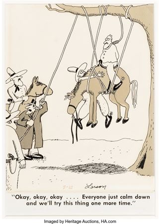 Gary Larson The Far Side Daily Comic Strip Original Art dated 5-15-81 (Chronicle Features, 1981)