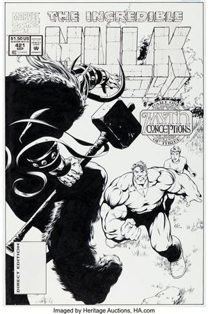Gary Frank and Cam Smith The Incredible Hulk #421 Cover Original Art (Marvel, 1994)