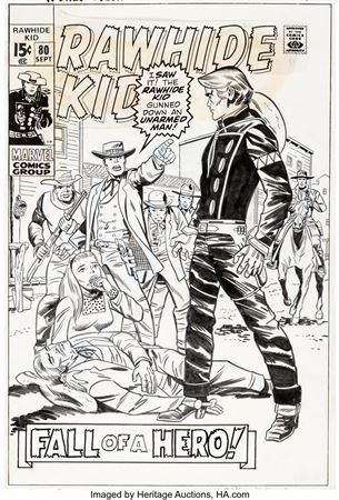 Larry Lieber The Rawhide Kid #80 Cover Original Art (Marvel, 1970)