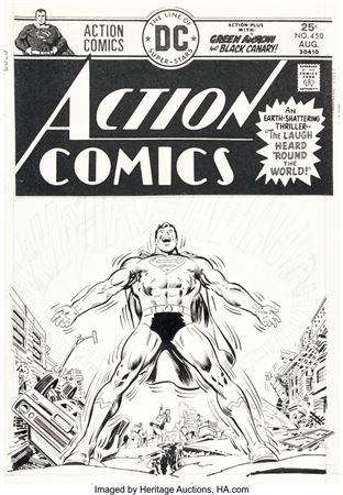 Bob Oksner Action Comics #450 Superman Cover Original Art (DC, 1975)