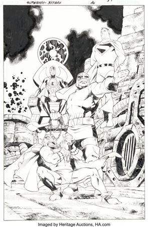 Carlos Pacheco and Jesus Merino Superman / Batman #16 Splash Page 14 Original Art (DC, 2005)